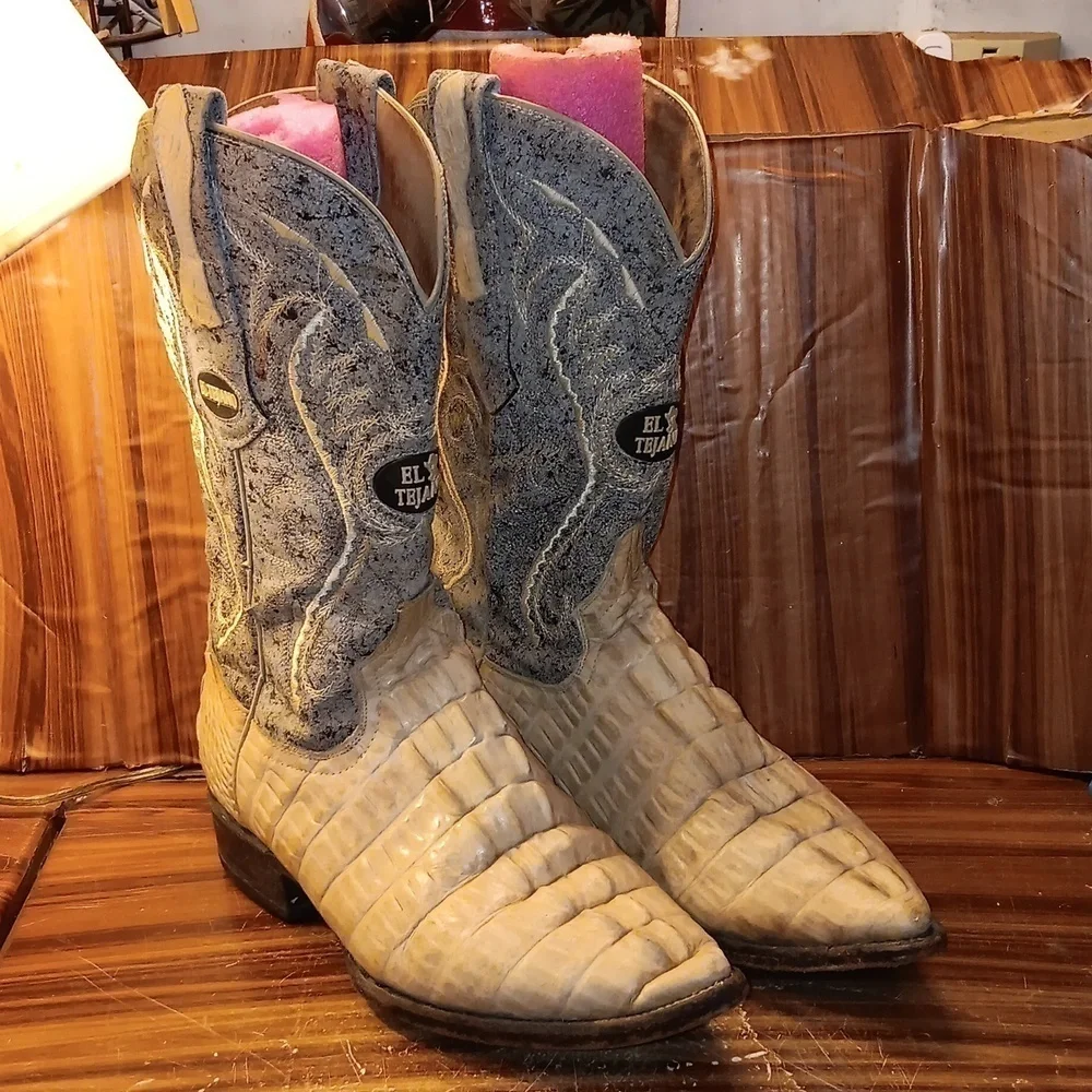 Men's 8.5 or Mexico 27.5 El Tejano alligator boots 👢